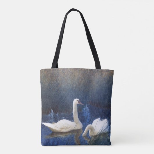 Swans in Reeds, Bruno Liljefors Tote Bag (Achterkant)