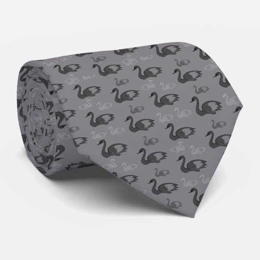 Swans Pattern Stropdas (Opgerold)