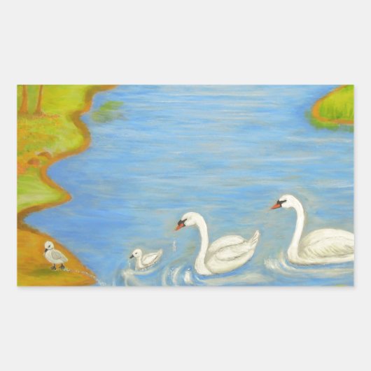 Swans Rechthoekige Sticker (Voorkant)