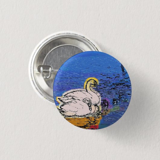 SWANS RONDE BUTTON 3,2 CM (Voorkant /achterkant)