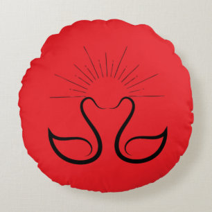 Swans Round Pillow Rond Kussen