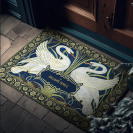Swans Rush en Iris Art Deco Decor Deurmat