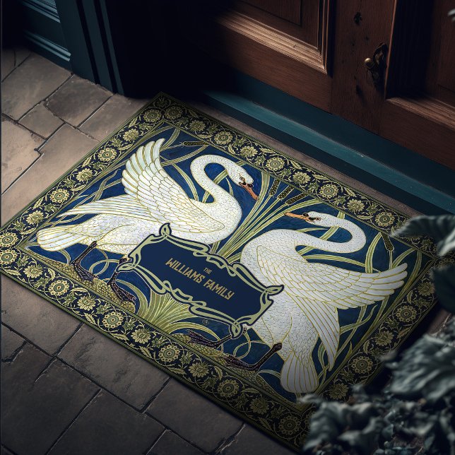 Swans Rush en Iris Art Deco  Decor Deurmat (Creator heeft geüpload)