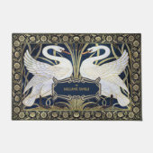 Swans Rush en Iris Art Deco Gold Decor Deurmat (Voorkant)