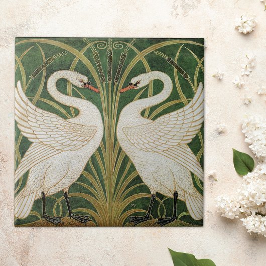 Swans Rush Iris Walter Crane Tegeltje