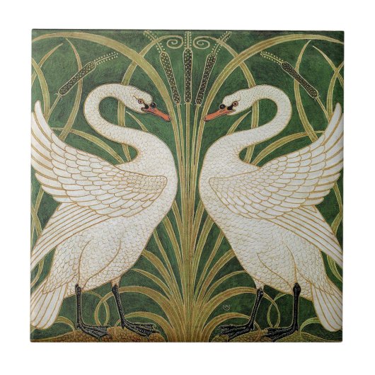 Swans Rush Iris Walter Crane Tegeltje (Voorkant)