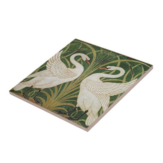 Swans Rush Iris Walter Crane Tegeltje (Zijkant)