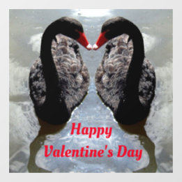 Swans Valentine Day Window Cling Raamsticker