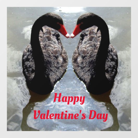 Swans Valentine Day Window Cling Raamsticker (Vel)
