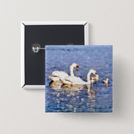 SWANS VIERKANTE BUTTON 5,1 CM (Voorkant /achterkant)