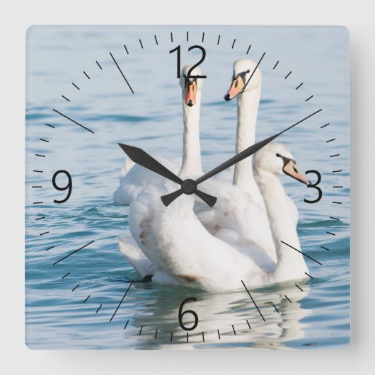 Swans Vierkante Klok (Voorkant)