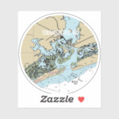 Swansboro NC Nautical Chart Sticker (Vel)