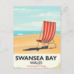 Swansea Bay Wales Seaside poster Briefkaart