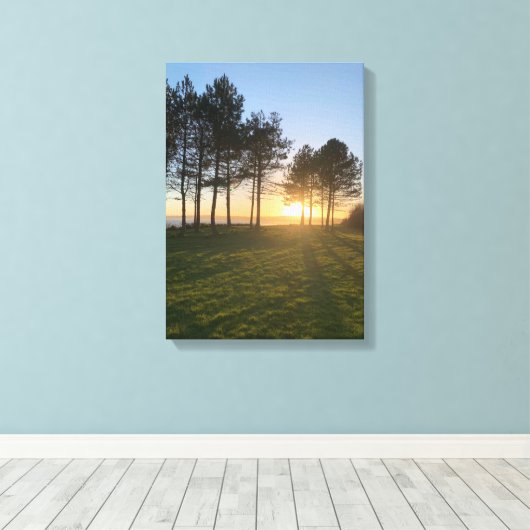 Swansea Sunset Canvas Afdruk (Insitu (Houten vloer))