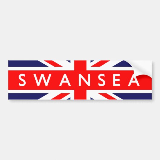 Swansea UK Flag Bumpersticker (Voorkant)