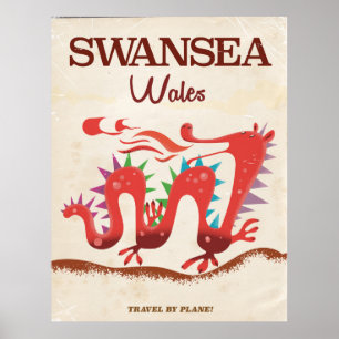Swansea Wales Draak poster