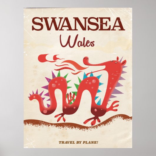 Swansea Wales Draak poster (Voorkant)