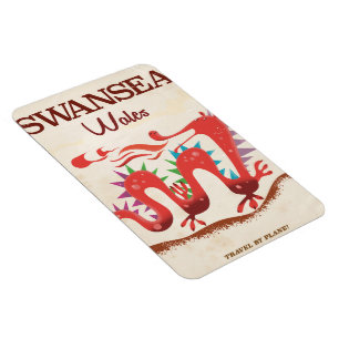 Swansea Wales Draak poster Magneet
