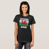 Swansea, Wales met Welsh flag T-shirt (Voorkant volledig)