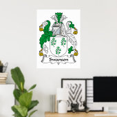 Swanson Family Crest Poster (Thuiskantoor)
