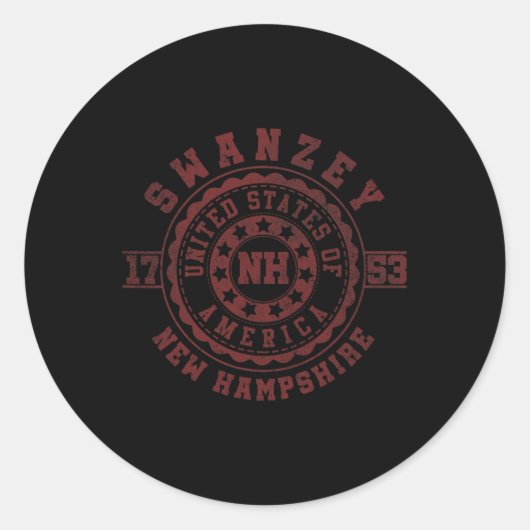 Swanzey Nh New Hampshire  Ronde Sticker (Voorkant)