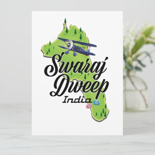 Swaraj Dweep India-kaart (Staand voorkant)