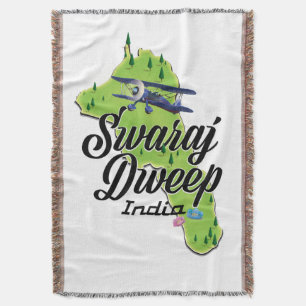 Swaraj Dweep India-kaart Deken