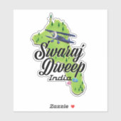 Swaraj Dweep India-kaart Sticker (Vel)