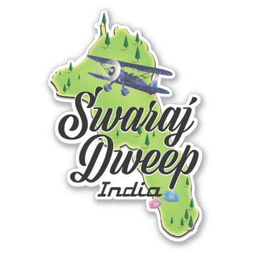 Swaraj Dweep India-kaart Sticker (Voorkant)