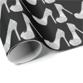 Swarovski Crystals Diamond High Heels Shoes Black Cadeaupapier (Rol Hoek)