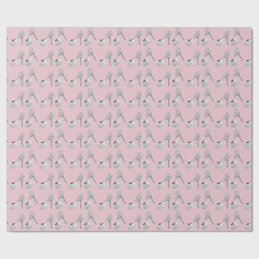 Swarovski Crystals Diamond High Heels Shoes Pink Cadeaupapier (Vlak)