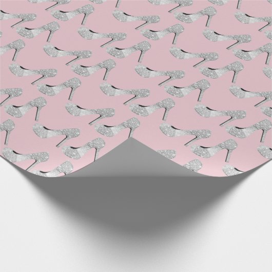 Swarovski Crystals Diamond High Heels Shoes Pink Cadeaupapier (Hoek)