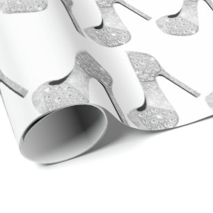 Swarovski Crystals Diamond High Heels Shoes White Cadeaupapier