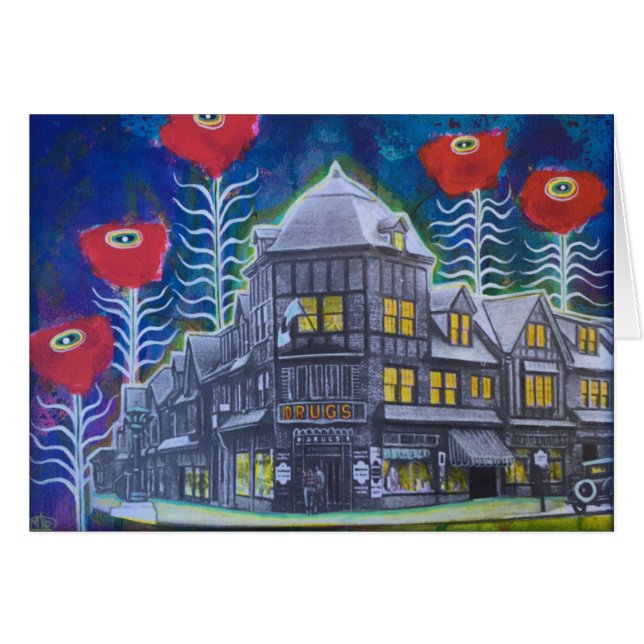 Swarthmore in het centrum met poppies omvat envelo (Voorkant Horizontaal)