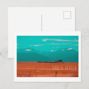 Swartland Fields Mountains Uitzicht South Africa Z Briefkaart