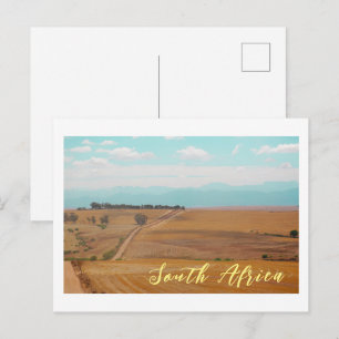 Swartland Fields Mountains Uitzicht South Africa Z Briefkaart