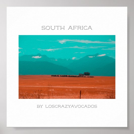 Swartland Fields Mountains Uitzicht South Africa Z Poster (Voorkant)