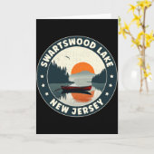 Swartswood Lake New Jersey Sunset T Shirt Kaart (Gele Bloem)