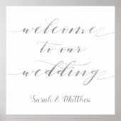 Swash Calligraphy Silver Welcome to our Wedding Poster (Voorkant)