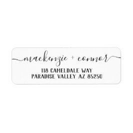 Swash Font Calligraphy Script Return Address Etiket
