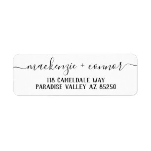 Swash Font Calligraphy Script Return Address Etiket