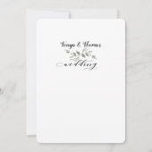 Swash Font Calligraphy Wedding Black White Kaart (Achterkant)
