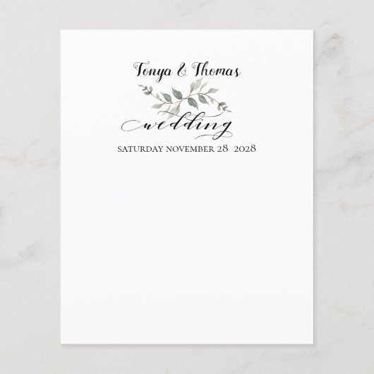 Swash Font Calligraphy Wedding Details Enclosure (Achterkant)