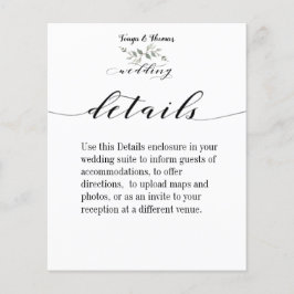 Swash Font Calligraphy Wedding Details Enclosure
