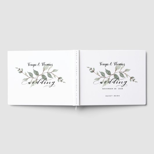 Swash Font Calligraphy Wedding Gastenboek (Volledig)