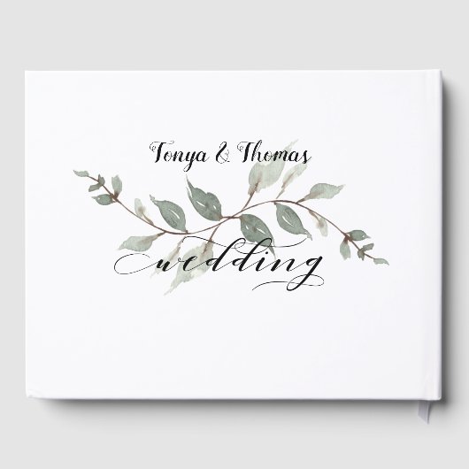 Swash Font Calligraphy Wedding Gastenboek (Achterkant)