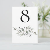 Swash Font Calligraphy Wedding Table Number Kaart (Staand voorkant)
