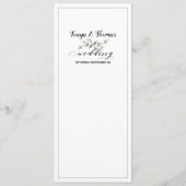 Swash Font Calligraphy Zwart Wit Classic Wedding Menu (Achterkant)