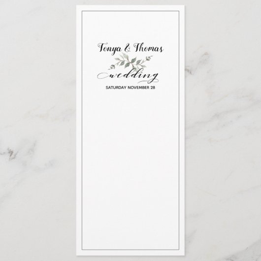 Swash Font Calligraphy Zwart Wit Classic Wedding Menu (Achterkant)