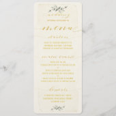 Swash Font Gold Calligraphy Writing Rustic Wedding Menu (Voorkant)